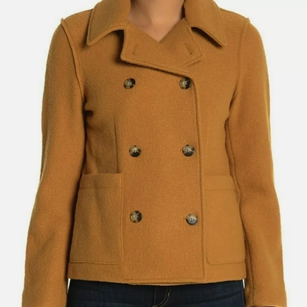 J. Crew Italian Boiled Wool Peacoat ab605 sz 4 - Picture 8 of 9